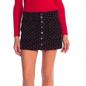 Free People Joanie Corduroy Black Mini Skirt -We The People NWT